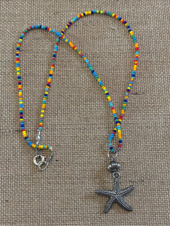 Jewelry - Colorful Beaded Starfish Necklace 19”